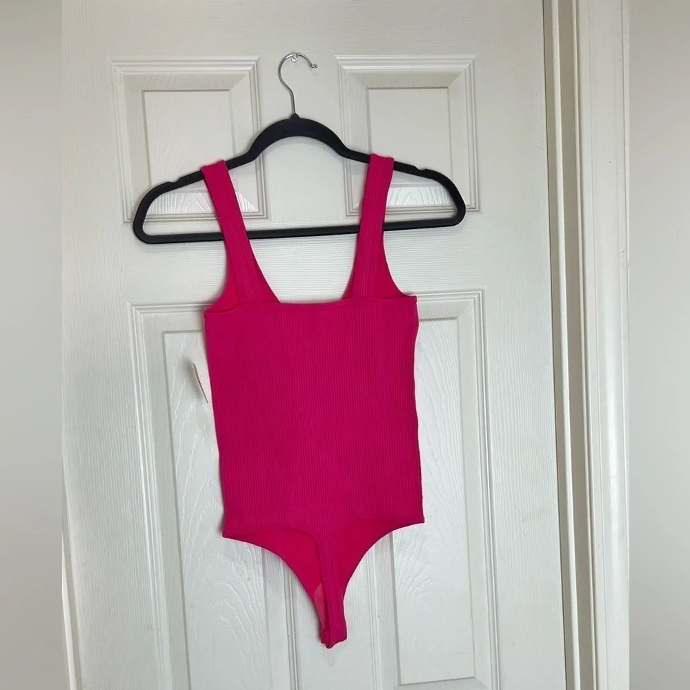 FREE PEOPLE XyZ ribbed pink recycled bodysuit size M/L